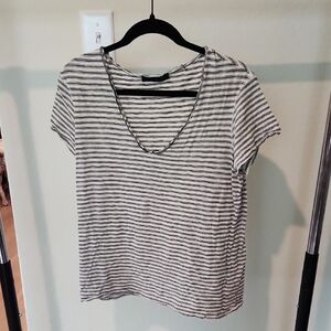 All Saints Black and Gray Short Sleeve Relaxed Tee